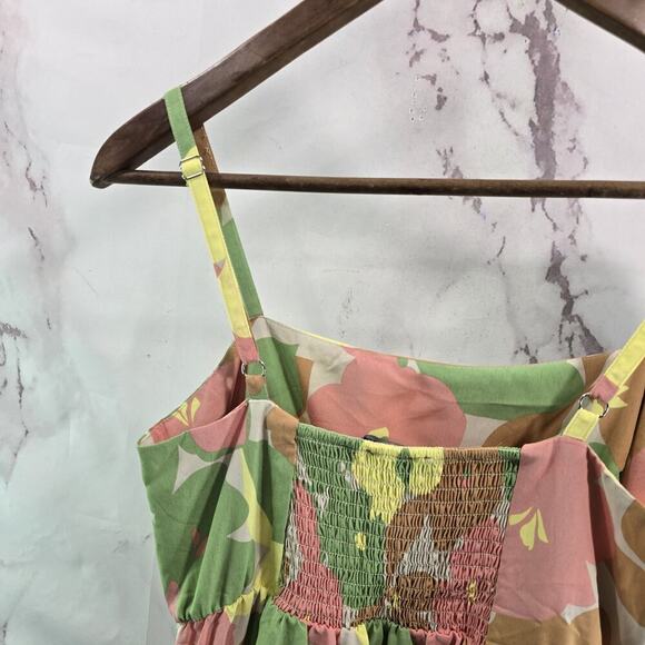 Sanctuary Dress Womens Small Pink Green Floral Maxi Smocked Get Away Burst - Picture 5 of 11